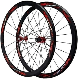 BUYAOBIAOXL Spares BUYAOBIAOXL Wheels Mountain Bike Wheelset Road bikes 700C 40MM bicycle wheelset double-walled ultralight alloy wheels V brake quick release Palin bearing disc 7 8 9 10 11 / 12 speed (Color : #2)