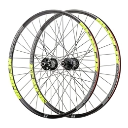 BYCDD Mountain Bike Wheel BYCDD Front and Rear Bike Wheels 27.5 / 29 Inch Quick Release Mountain Bicycle Wheelset 24 Holes Ultralight Alloy MTB Rim Disc 7-11 Speed, Green_27.5 Inch