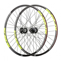 BYCDD Mountain Bike Wheel BYCDD Front and Rear Bike Wheels 27.5 / 29 Inch Quick Release Mountain Bicycle Wheelset 24 Holes Ultralight Alloy MTB Rim Disc 7-11 Speed, Green_29 inch