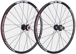 BZLLW Spares BZLLW Bike Wheel, Wheelset 26 27.5er Mountain Bike Wheels Front and Rear Bicycle Double Wall Alloy Rim 7 Palin Bearing Disc Brake QR 7-11 Speed Card Type Hubs (Color : B-Black, Size : 26in)