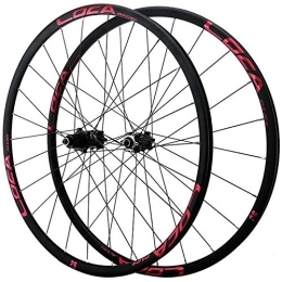 CAISYE Spares CAISYE 26 / 27.5 / 29 Inch Bicycle Wheelset(Front Rear), Double-Walled Aluminum Alloy Bicycle Wheels Disc Brake Mountain Bike Wheel Set Quick Release American Valve 7 / 8 / 9 / 10 Speed, Red, 26IN