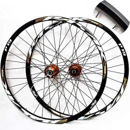 CAISYE Spares CAISYE 26 in Wheel Mountain Bike(FRONT + REAR), Double-Walled Aluminum Alloy Bicycle Wheels Disc Brake Mountain Bike Wheel Set Quick Release American Valve 7, 8, 9, 10, 11 Speed