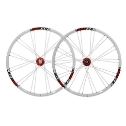 CAISYE Mountain Bike Wheel CAISYE 26 Inch Double-Layer Rim Disc Brake Wheel, Mountain Bicycle Wheelset, Aluminum Alloy Double Wall MTB Cycling Rim Disc Brake 24 Hole Quick Release 7 8 9 10 Speed, Red