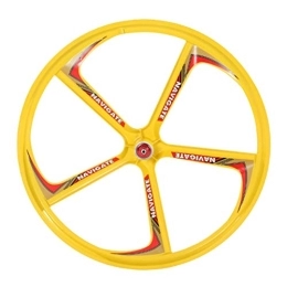 CAISYE Spares CAISYE 26 Inch Mountain Bike Rim Magnesium Alloy One Wheel Bicycle Set Disc Brake Accessories 26-Inches Bikes Wheels with Bearing Hubs Integrally Wheelset, Yellow