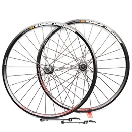 CAISYE Spares CAISYE 26 Inch MTB Bike Wheels, Double Wall 27.5 Inch Rim Cycling Hub 5 Palin Hybrid Quick Release 24 Hole 7 / 8 / 9 / 10 Speed Mountain Bike Disc Brake Wheel Set Inch Finished with 28 Holes, B