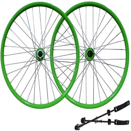 CAISYE Spares CAISYE Mountain Bike 26-Inch Wheel Set Bicycle Quick Release Hub Aluminum Alloy Double-Layer Rim Disc Brake 26 Inch Bicycle Wheelset, Double Wall Quick Release, Green
