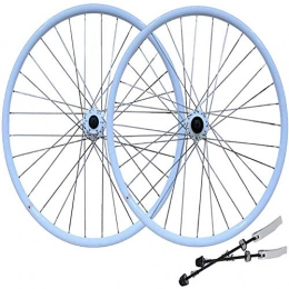 CAISYE Spares CAISYE Mountain Bike 26-Inch Wheel Set Bicycle Quick Release Hub Aluminum Alloy Double-Layer Rim Disc Brake 26 Inch Bicycle Wheelset, Double Wall Quick Release, Light blue