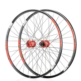 CAISYE Spares CAISYE Mountain Bike Wheel Set 26 Inch 72 Ring Four Bearing Super Loud And Moist Barrel Axle, Inch Bicycle Wheelset, Double Wall Quick Release Bike Rim Hub Disc Brake 11 Speed Wheels, Red