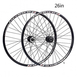 CAISYE Spares CAISYE Mountain Bike Wheelset 20 / 24 / 26 / 27.5 Inches, 700C Aluminum Alloy The Classic 6 Pawl 72 Click System Barrel Shaft Quick Release Disc Brake Wheel Set, 26in, Rotate quick release