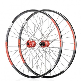 CAISYE Spares CAISYE MTB Bicycle Wheelset 27.5 In, Double Wall Quick Release 29ER Hybrid / Mountain Bike Rim Hub Disc Brake Quick Release 8 9 10 11Speed, Red