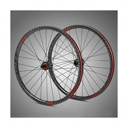 Carbon fiber 27.5/29" Wheel Mountain Bike Four Palin Carbon fiber Hubs ,Support for 11,12 Speed XD flywheel and Reflective logo Disc Brake Only Wheels, XC Only rims (27.5/29" Front Rear),Red,29