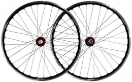 CDFC Spares CDFC Fahrradradsatz 26 inch mountain bike front and rear double wall alloy wheel disc / V brake 7-11 speed Palin Hub Rapid Release 32H, Red