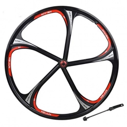 CDSL Spares CDSL Mountain Bike Wheel Set 26 Inch 5-spoke Mountain Bike Integrated Wheel Disc Brake Magnesium Alloy Wheel, Black (Size : Front Wheel)