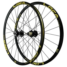 CHICTI Spares CHICTI 26 / 27.5 / 29 In Bike Wheelset, Double Wall MTB Rim 4 Peilin Bearing Quick Release Disc Brake Mountain Cycling Wheels Outdoor (Color : Black yellow, Size : 27.5in)