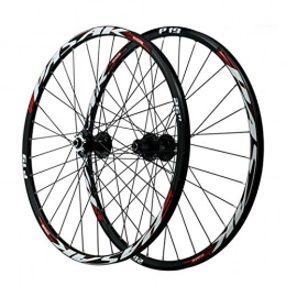 CHICTI Spares CHICTI 26 / 27.5 / 29 Inch Mountain Bike Wheel Set, Cycling Wheels Aluminum Alloy 32 Holes Six Nail Disc Brake 12 Speed Outdoor (Color : Black red, Size : 27.5in)