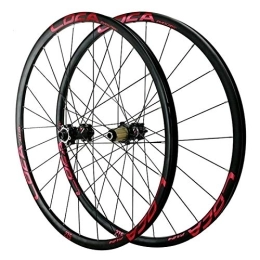 CHICTI Mountain Bike Wheel CHICTI 26 / 27.5 / 29in(700C) Cycling Wheels, 24 Holes Aluminum Alloy Disc Brake 12-speed Flywheel Mountain Bike Wheelset Outdoor (Color : Black red, Size : 26in)