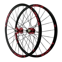 CHICTI Spares CHICTI 26 / 27.5'' Cycling Wheels, 24 Holes Disc Brake Wheel Flat Spokes Mountain Bike Quick Release Wheel Set Outdoor (Color : Red, Size : 27.5in)