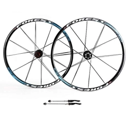 CHICTI Spares CHICTI 26 27.5 Inch MTB Bike Wheelset, Aluminum Alloy Double Wall Hybrid / Mountain Cycling Disc Brake 24 Hole 8 9 10 Speed 100mm Outdoor (Color : B, Size : 26inch)