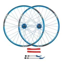 CHICTI Mountain Bike Wheel CHICTI 26in Cycling Wheels, Double Wall Disc Brake Aluminum Alloy 7 / 8 / 9 / 10 Speed Mountain Bike Wheels Support 26 * 1.35-2.35 Tires Outdoor (Color : Blue)