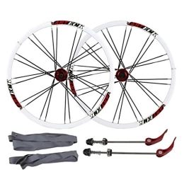 CHICTI Spares CHICTI 26inch Bikes Wheels, Double Wall MTB Rim Quick Release V-Brake Hybrid / Mountain Bike 24 Hole Disc 7 8 9 10 Speed Outdoor (Color : A, Size : 26inch)