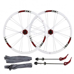 CHICTI Spares CHICTI 26inch Bikes Wheels, Double Wall MTB Rim Quick Release V-Brake Hybrid / Mountain Bike 24 Hole Disc 7 8 9 10 Speed Outdoor (Color : C, Size : 26inch)