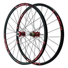 CHICTI Spares CHICTI 29-inch Bicycle Wheelset, Rim Disc Brakes Quick Release Six Claw Tower Base Mountain Bike Circle Outdoor (Color : Red hub, Size : 29in)