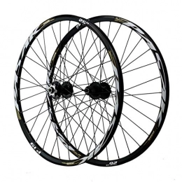 CHICTI Spares CHICTI 29in Cycling Wheelsets, Double Wall 32 Holes Quick Release First 2 Last 5 Bearing Disc Brake Mountain Wheel Set Outdoor (Color : Black gold, Size : 29in)
