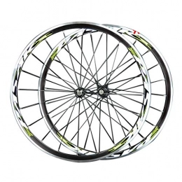 CHICTI Spares CHICTI 700C Bicycle Wheelset, Double Wall MTB Rim 4 Peilin Bearing C Brake V Brake Cycling Hub Bicycle Wheel Outdoor (Color : Green)