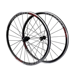 CHICTI Spares CHICTI 700c Bike Racing Wheelset, Double Wall MTB Rim V-Brake Quick Release 24 Hole Disc 7 8 9 10 Speed Only 1680g Outdoor (Size : 700C)