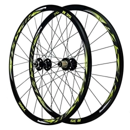 CHICTI Spares CHICTI 700C Cycling Wheels, Double-layer Aluminum Alloy Rim V Brake / disc Brake Off-road Mountain Bike Rear Wheel Outdoor (Color : Green)