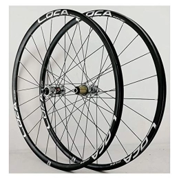 CHICTI Spares CHICTI Bicycle Front Rear Wheels 26 / 27.5 / 29in 700C Alloy Rim MTB Bike Wheelset 24H Disc Brake 8-12 Speed Thru Axle Outdoor (Color : Black, Size : 29in)