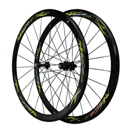 CHICTI Mountain Bike Wheel CHICTI Bicycle Wheel 700c, Cycling Wheels Aluminum Alloy Double-decker Mountain Bike Rim Quick Release C Brake / V Brake 7 / 8 / 9 / 10 / 11 / 12 Shift Wheel Outdoor (Color : Green)