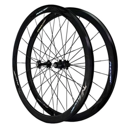 CHICTI Spares CHICTI Bicycle Wheel Set, Cycling Wheels 700c Double Wall MTB Rim 24 Holes Quick Release V Brake 7 / 8 / 9 / 10 / 11 / 12-speed Wheels Outdoor (Color : Black)