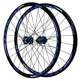 CHICTI Spares CHICTI Bicycle Wheelset, Cycling Wheels 700c Double Wall MTB Rim Quick Release Off-road Disc Brake 29in Cycling Wheels Outdoor (Color : Blue hub)