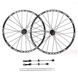 CHICTI Spares CHICTI Bike Wheelsets 26, Double Wall 27.5 Inch MTB Wheels Quick Release Sealed Bearings 5 Palin Disc Brake 24 Hole 8 9 10 Speed Outdoor (Color : Black, Size : 26inch)