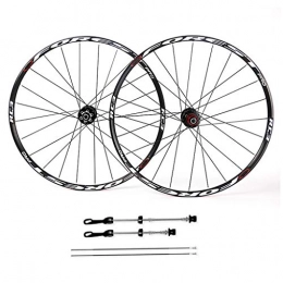 CHICTI Spares CHICTI Bike Wheelsets 26, Double Wall 27.5 Inch MTB Wheels Quick Release Sealed Bearings 5 Palin Disc Brake 24 Hole 8 9 10 Speed Outdoor (Color : Black, Size : 27.5inch)