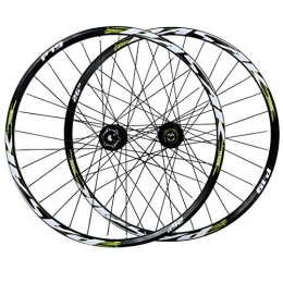 CHICTI Spares CHICTI Cycling Wheels, 26 / 27.5 / 29'' Rear Wheels Double Wall MTB Rim Disc Brakes 12 / 15MM Barrel Shaft 7 / 8 / 9 / 10 / 11 Speed Flywheel Outdoor (Color : Green, Size : 29in / 15mmaxis)