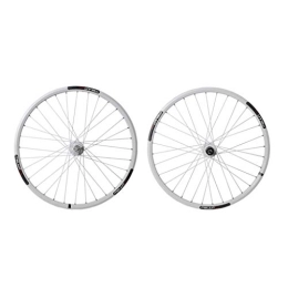 CHICTI Spares CHICTI Mountain Bicycle Wheelset, 26 Inch Double Wall MTB Rim Quick Release Disc Brake Hybrid / Bike 32 Hole Disc 7 8 9 10 Speed Outdoor (Color : White, Size : 26 inch)