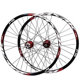 CHICTI Spares CHICTI Mountain Bike Wheelset 26 / 27.5 / 29 Inch MTB Wheels Double Wall Alloy Rim Cassette Hub Sealed Bearing Disc Brake QR 7-11 Speed 32H (Size : 26in)