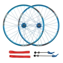 CHICTI Spares CHICTI MTB Bike Wheelset 26, Double Wall Aluminum Alloy Mountain Bicycle Quick Release Sealed Bearings Disc Brake 8 9 10 Speed Outdoor (Color : Blue, Size : 26inch)