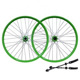 CHP Mountain Bike Wheel CHP Bicycle Wheel 26" Bike Wheel Set MTB Double Wall Alloy Rim Disc Brake 7-11 Speed Palin Bearing Hub Quick Release 6 Colors (Color : Green)