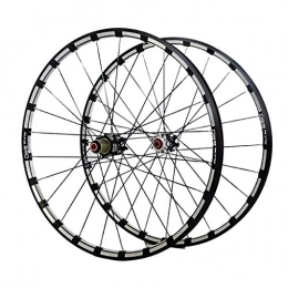 CHP Spares CHP Bike Wheel 26 / 27.5 Inch Bicycle Wheelset MTB Double Wall Alloy Rim Milling Trilateral Carbon Hub Disc Brake Front And Rear (Color : Black hub, Size : 27.5in)