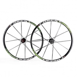 CHP Mountain Bike Wheel CHP Bike Wheel 26 27.5 Inch Bicycle Wheelset MTB Double Wall Alloy Rim QR Disc Brake 7 Palin 7-11 Speed Front And Rear 1800g (Color : Green, Size : 27.5IN)