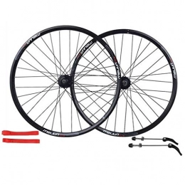 CHP Spares CHP Bike Wheel 26 Er Bicycle Wheelset Double Wall Alloy Rim MTB Disc Brake Front And Rear Black (Color : -)