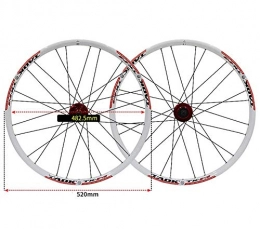 CHP Spares CHP Bike Wheel Set 24" MTB Wheel Double Wall Alloy Rim Tires 1.5-2.1" Disc Brake 7-11 Speed Palin Hub Quick Release 24H (Color : Red)