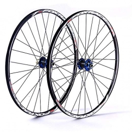 CHP Spares CHP Mountain Bicycle Wheelset, 26In Aluminum Alloy MTB Cycling Wheels Double Wall Rims Disc Brake Sealed Bearings Fast Release 24H 7 / 8 / 9 / 10 / 11 Speed (Color : 27.5in)