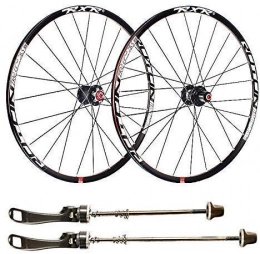 CHP Spares CHP Mountain bike rims, 26 inch bicycle wheelset double-walled aluminum alloy bicycle wheels Quick release disc brake 24 holes 7 8 9 10 11 speed (Color : Black)