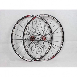 CHP Mountain Bike Wheel CHP Mountain Bike Wheelset, 26 / 27.5 in Bicycle Orne Rear Wheel Aluminum Alloy Rim MTB Wheelset Double Walled Disc Brake Palin Camp 8 9 10 Speed 24 Holes (Color : Red, Size : 27.5in)