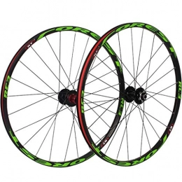 CHP Mountain Bike Wheel CHP Mountain Bike Wheelset 26 / 27.5 Inch, MTB Cycling Wheels Alloy Double Wall Rim Disc Brake Quick Release Sealed Bearings 8 9 10 11 Speed (Color : Red, Size : 27.5inch)