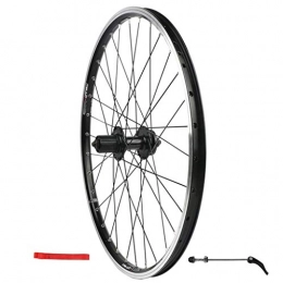 CHP Mountain Bike Wheel CHP Mountain Bike Wheelset 26 Inch Bicycle Front Wheel Rear Wheel Double Layer Alloy MTB Rim Disc V Brake Quick Release 7 8 9 10 Speed 32H (Color : Black, Size : 24in Front wheel)
